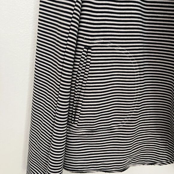 SUNDAYS Anthropologie Striped Open Jersey Blazer Cardigan, Black/White- Size 2 - Picture 5 of 11